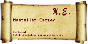 Mastaller Eszter névjegykártya